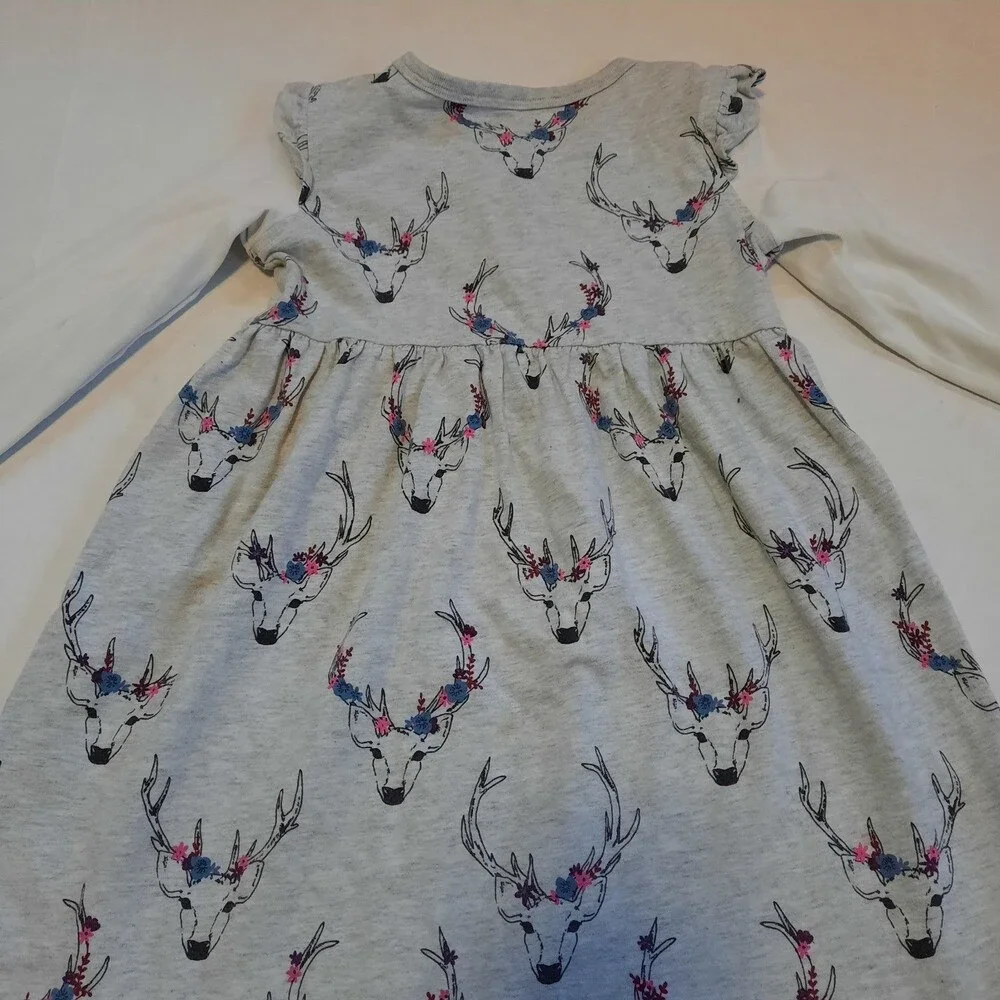 Tea Collection Girls Layered Deer Dress 5